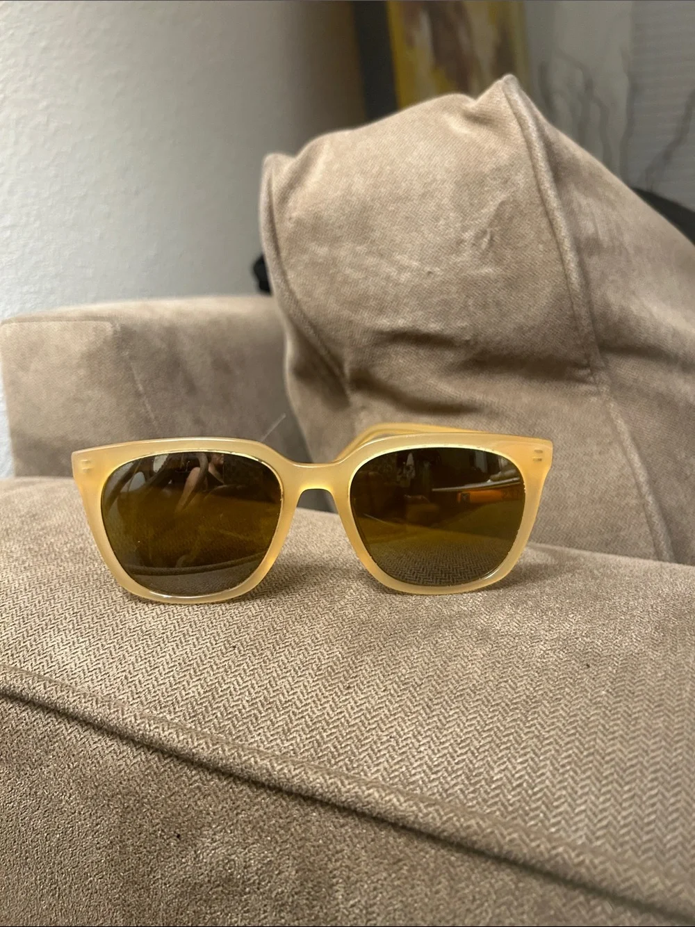 Veuve Cliquet Beige Sunglasses - Classic Square Frame